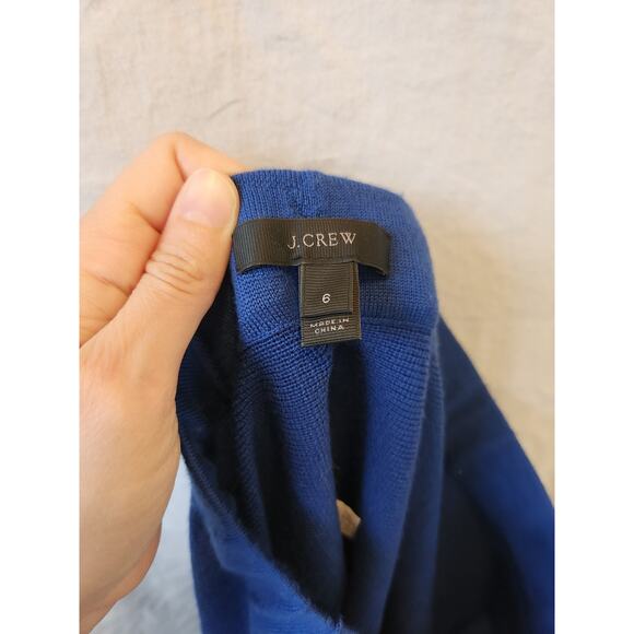 J. Crew 100% Merino Wool Blue Full Length Skirt Size 6 - Picture 8 of 8
